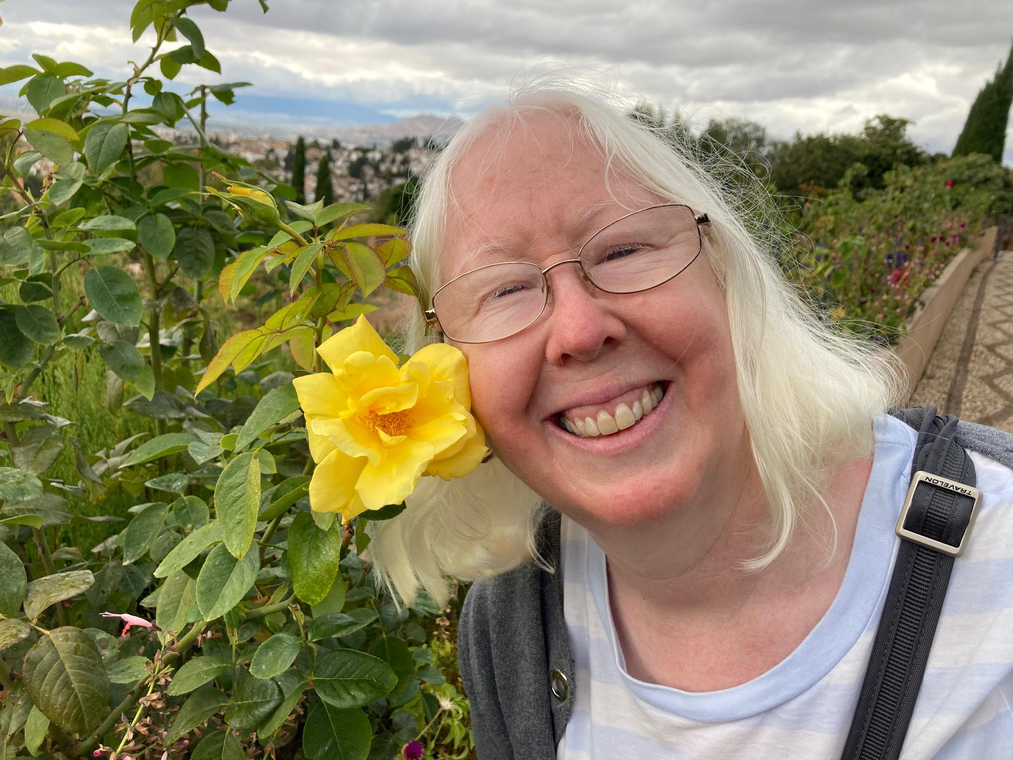 Sandra little smiling in a field