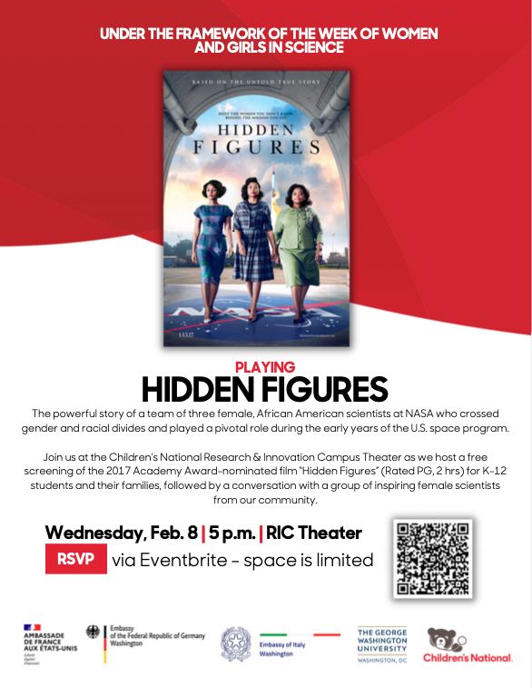 Under the Framework of the Week of Women and Girls in Science: Playing Hidden Figures Flyer