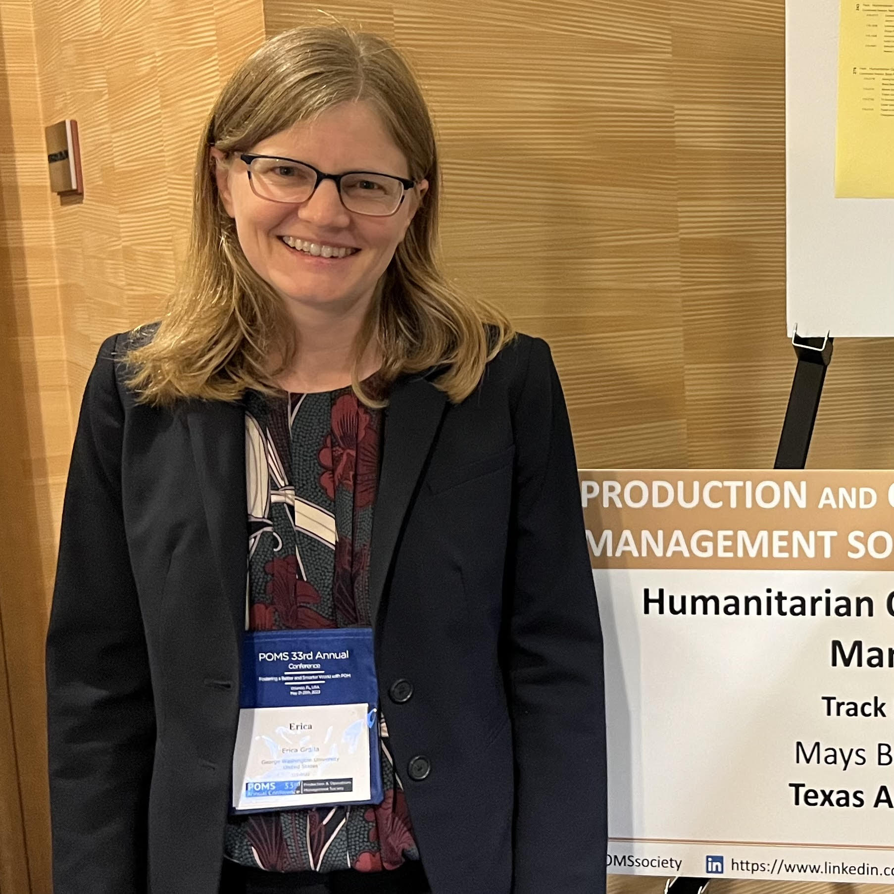 Professor Erica Gralla at the POMS HOCM Best Paper Award Competitino
