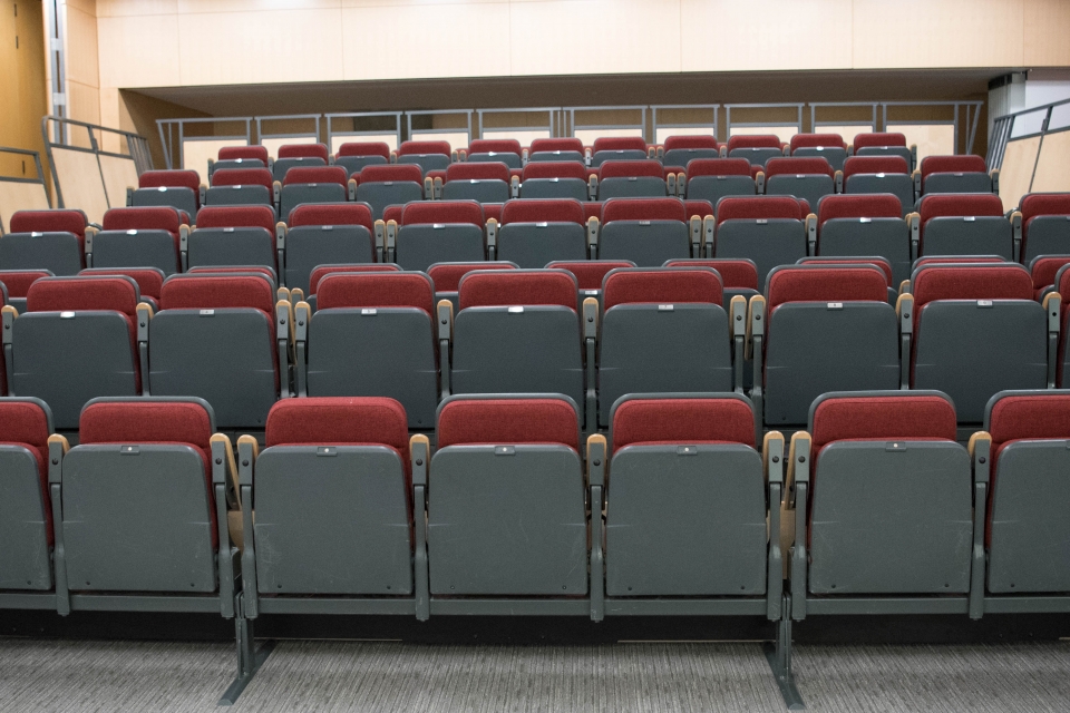 Auditorium with folding stadium seating