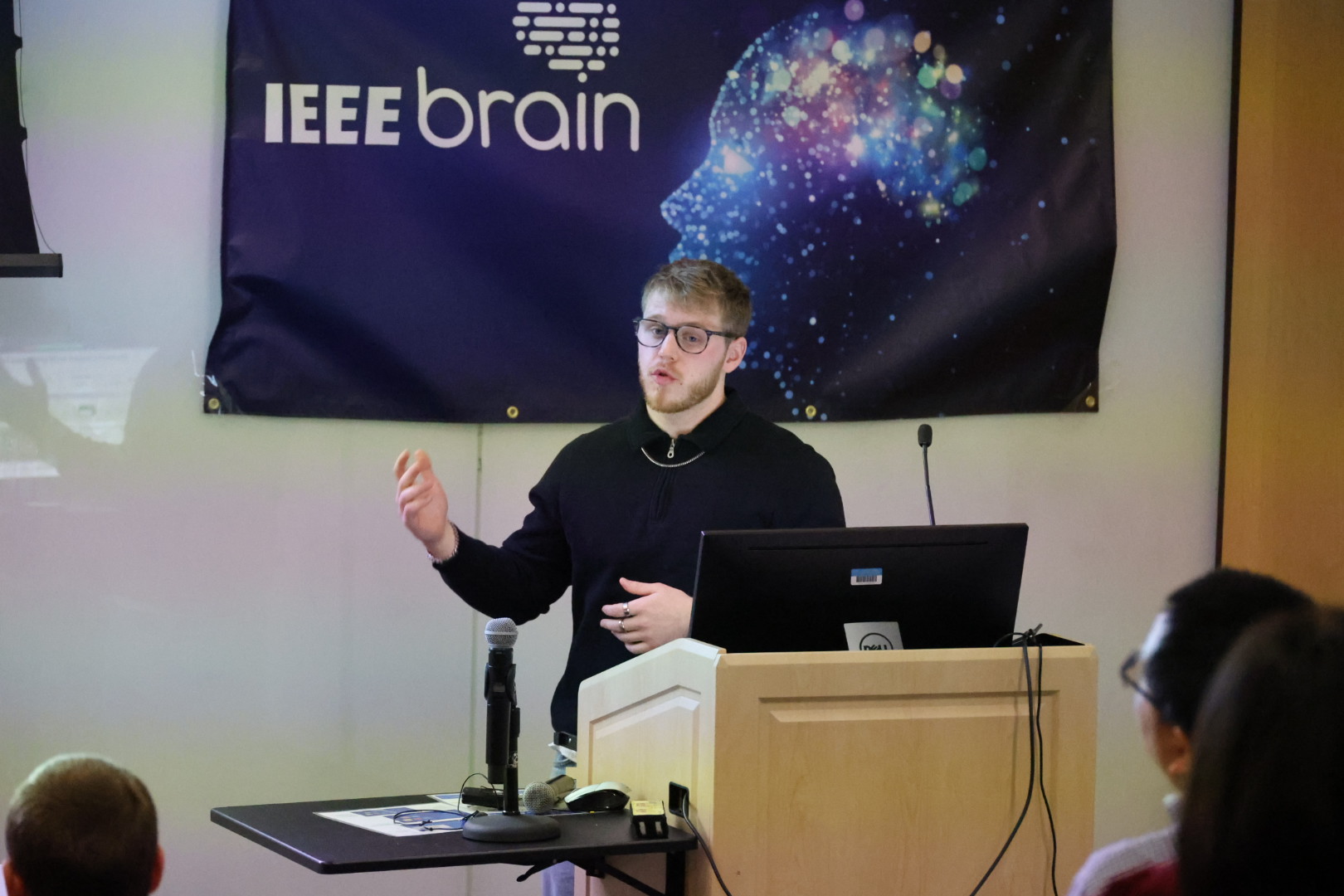 Biomedical Engineering student presenting his research