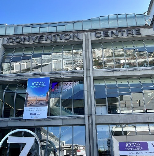 Entrance to ICCV 2023 where Baijun Xie presented his research
