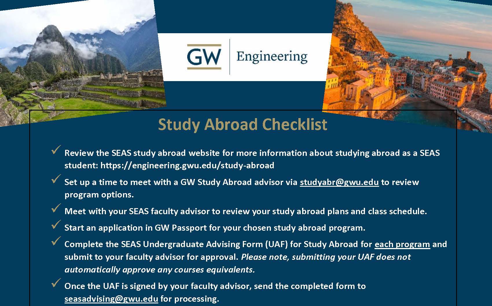 Study abroad checklist