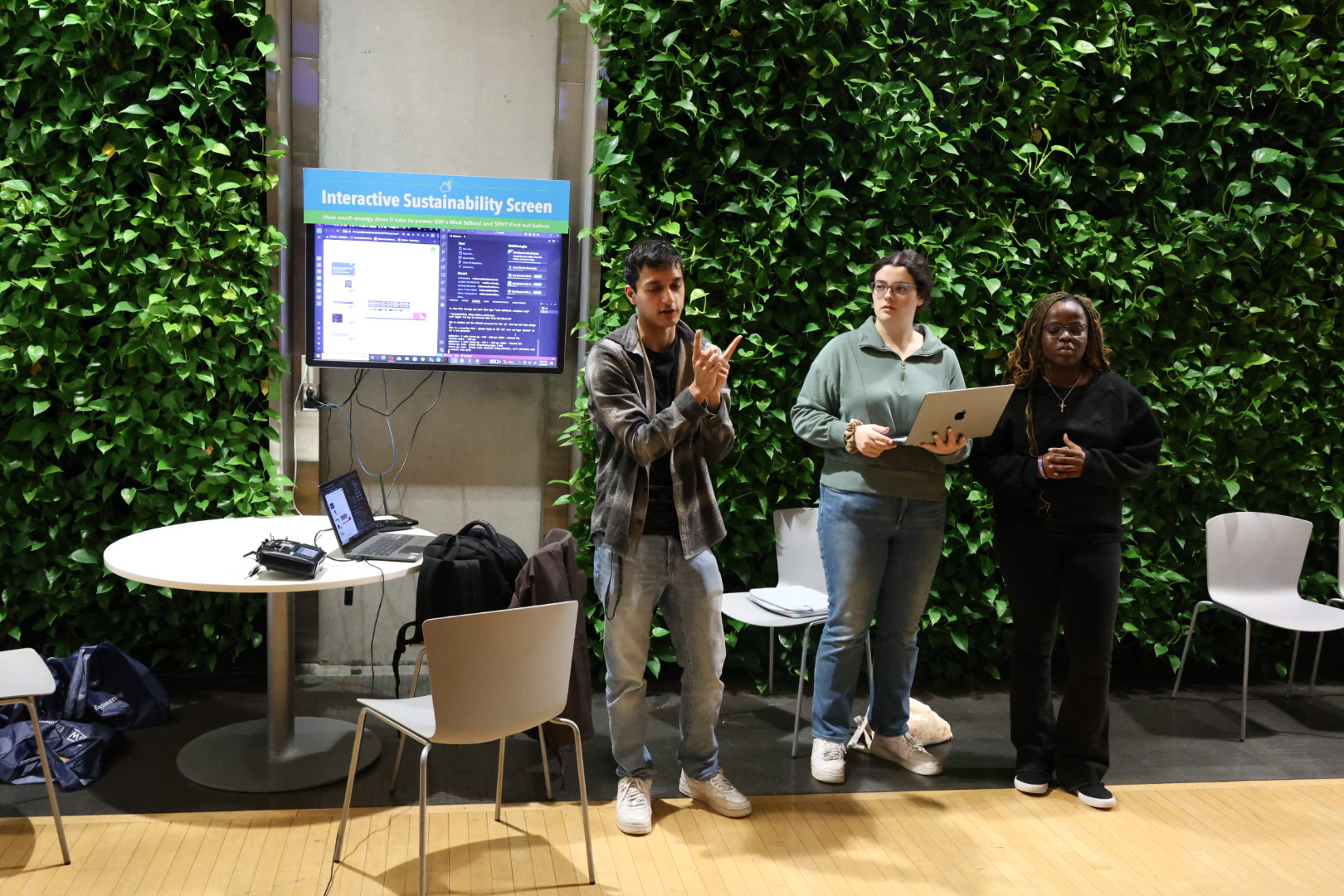 Students explaining their defense against the attacks