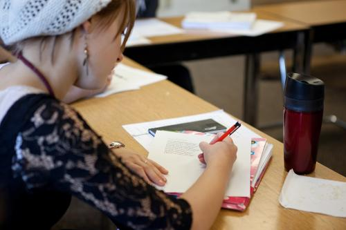 GW student writing