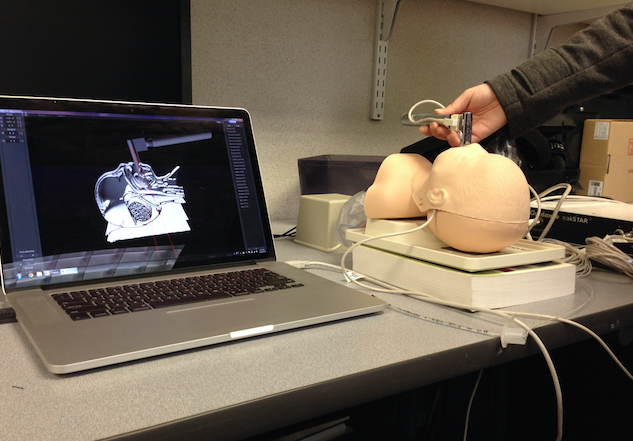 Prof. Hahn’s team created an augmented reality simulator to help students track their success performing neonatal endotracheal intubation on an infant mannequin