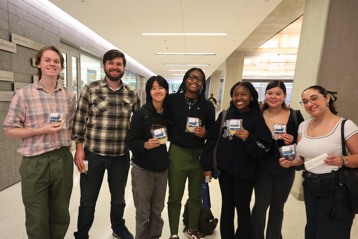 Group photo of students at 2024's Hispanic Heritage Month Booth