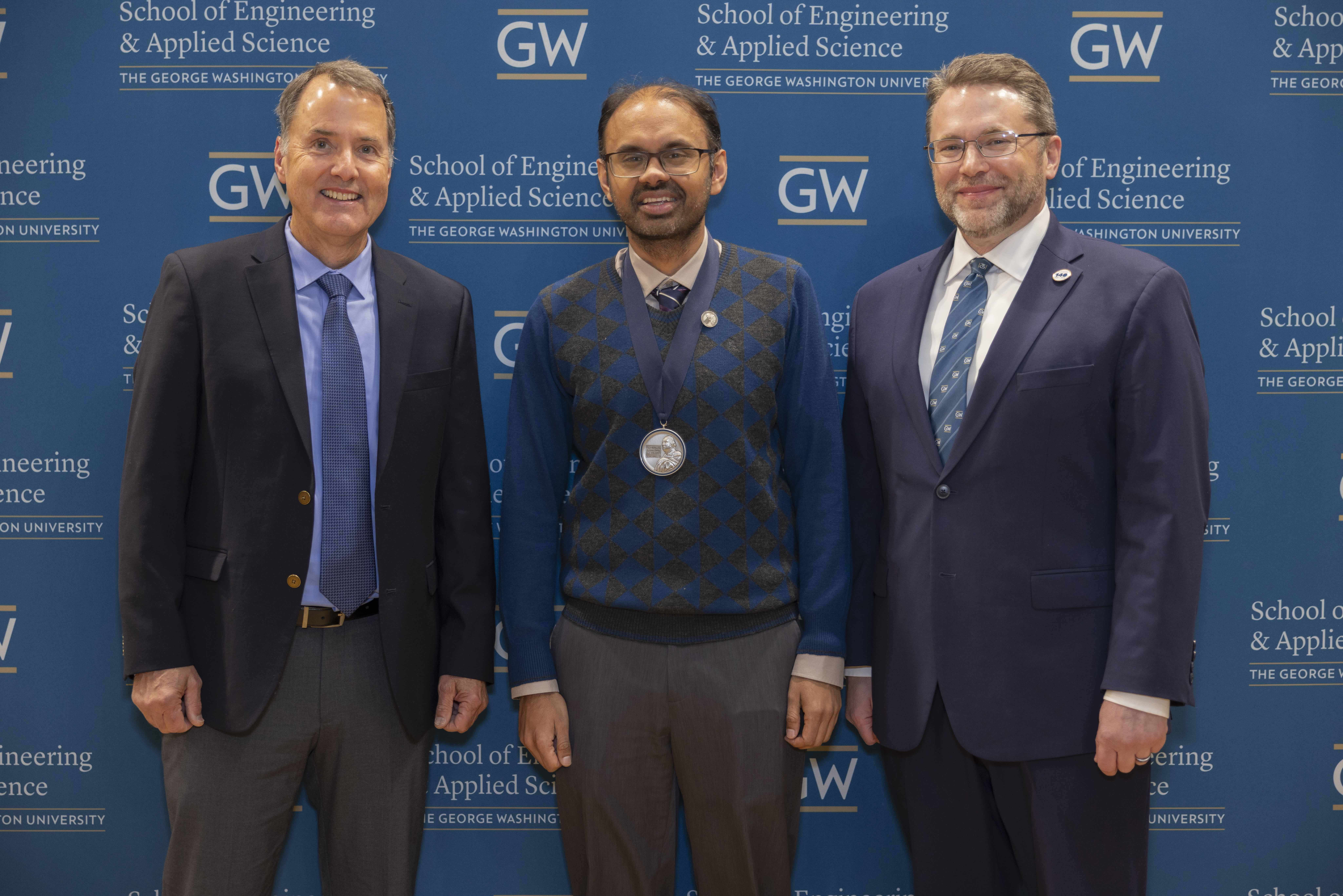 Punit Prakash pictured with mentor Chris Diedrich and Dean John Lach