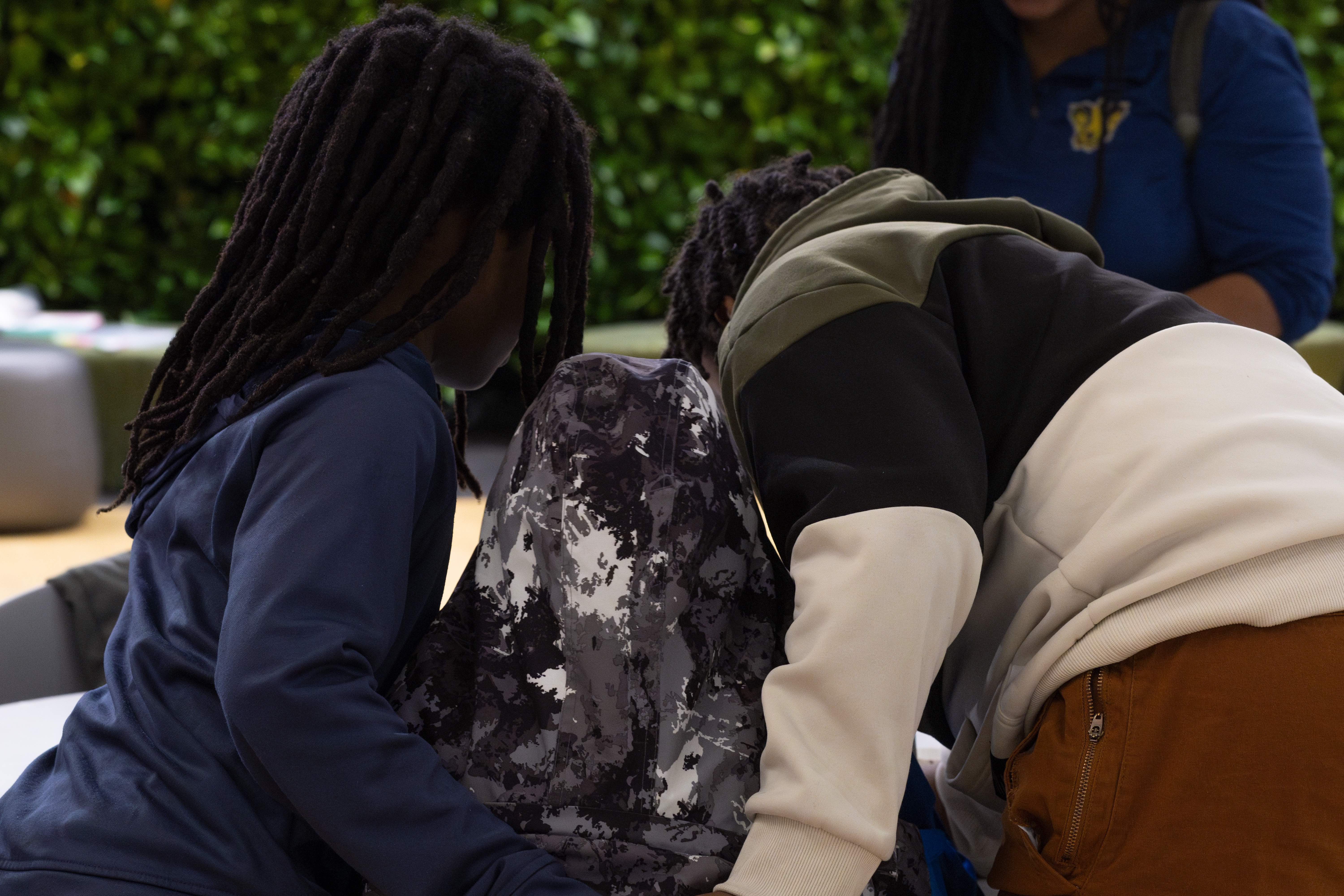 Elementary students participating in an activity