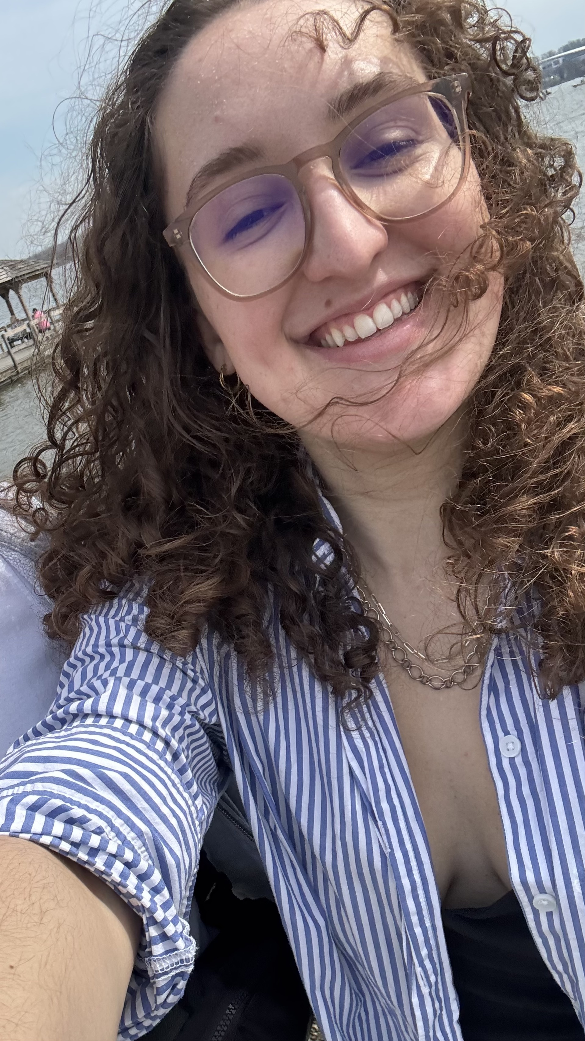 Kaylee wearing a striped shirt
