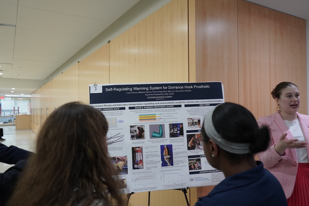 Student presenting a design project