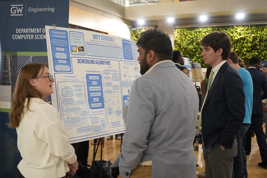 Student presenting a design project
