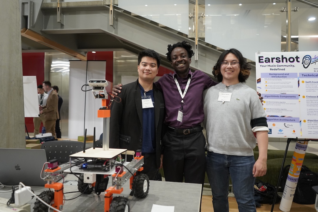 Students presenting a senior design project