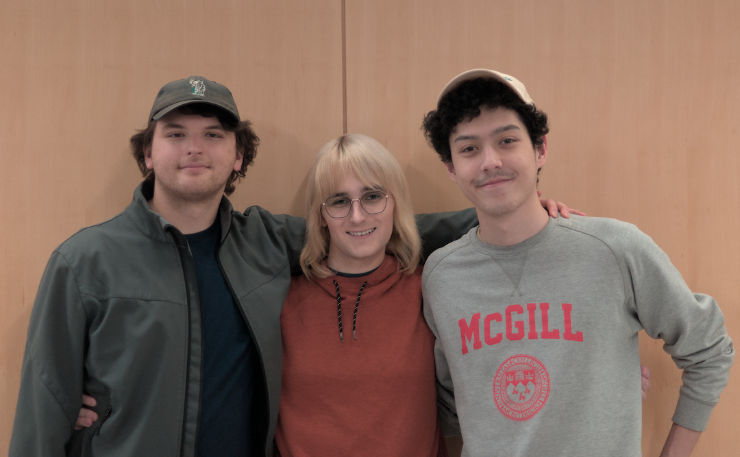Three students 2 male and 1 female