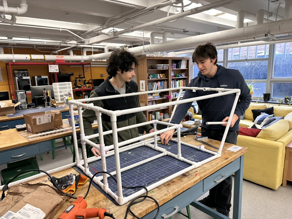 Two students working on a project