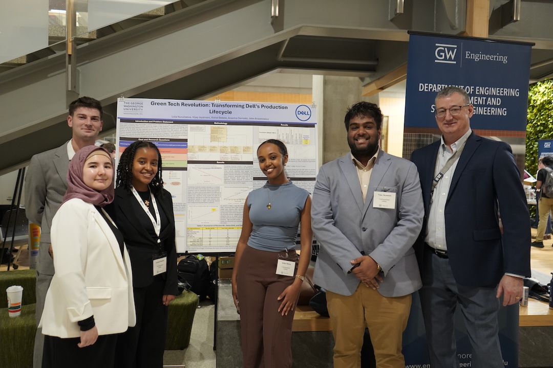 Students presenting a capstone project