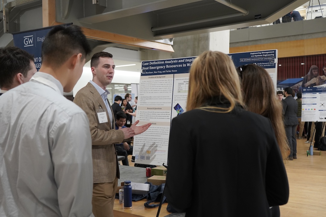 Student presenting a design project