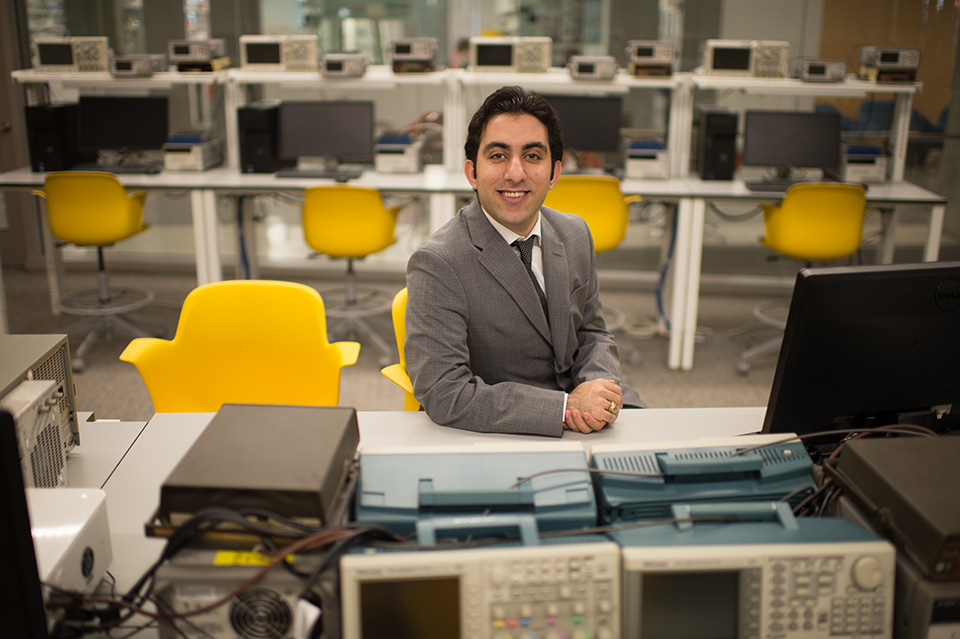 GW Pinpoint; Keeping the Lights On; photo of Professor in a lab
