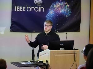 Biomedical Engineering student presenting his research