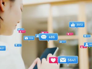 Stock image of likes and comments