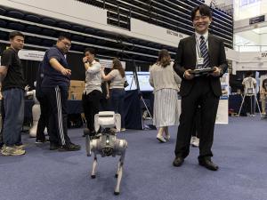 ART-Med Lab's Go2 robotic dog at GW's InnovationFest