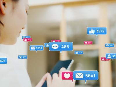 Stock image of likes and comments