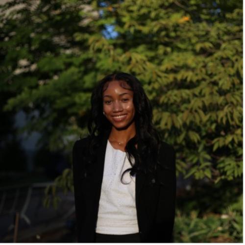 Student with a black blazer