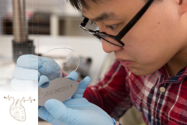 Photo of biomedical engineering student in a lab