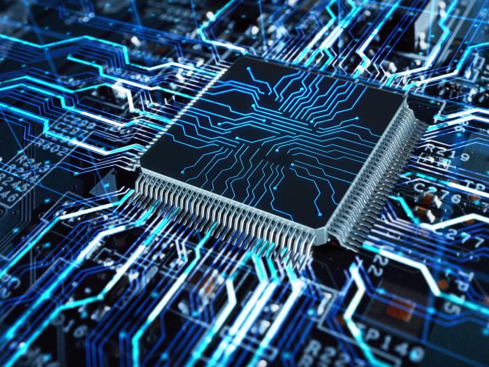 close up of microchip
