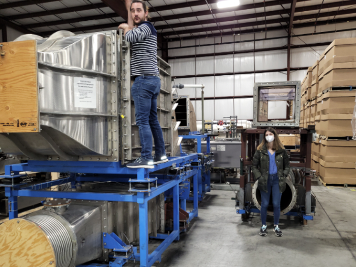 Students of Philippe Bardet with equipment to be repurposed into a new lab facility.