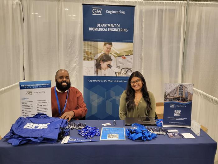 Biomedical Engineering Department's table at the BMES Annual Meeting