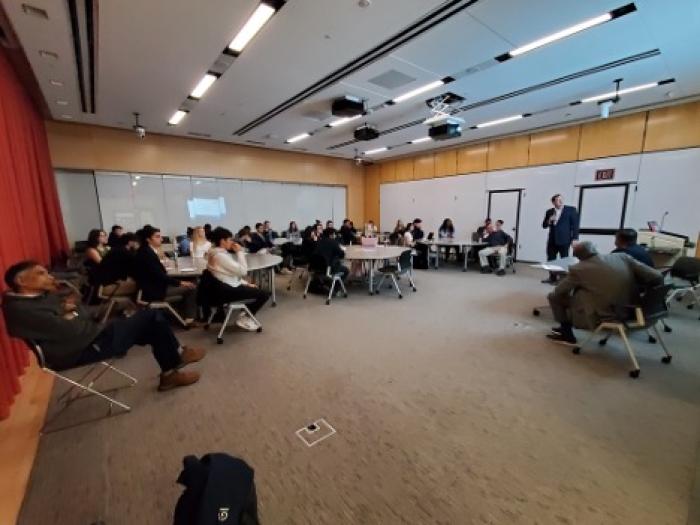 Attendees of the Cybersecurity Pathways Info Session in the Lehman Auditorium