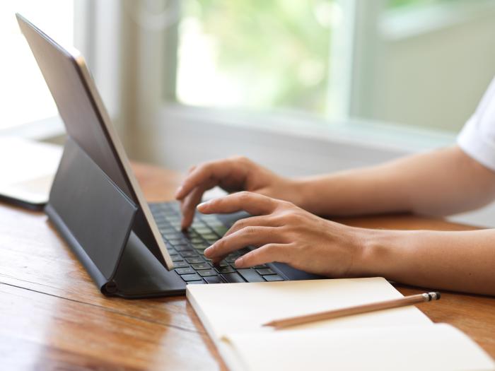 Woman using a computer