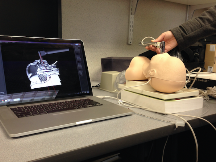 Prof. Hahn’s team created an augmented reality simulator to help students track their success performing neonatal endotracheal intubation on an infant mannequin