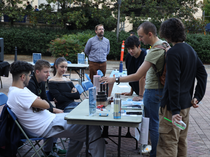 GW students at a GW Engineering student org table
