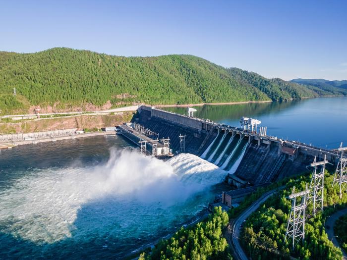 Hydroelectric dam on the river