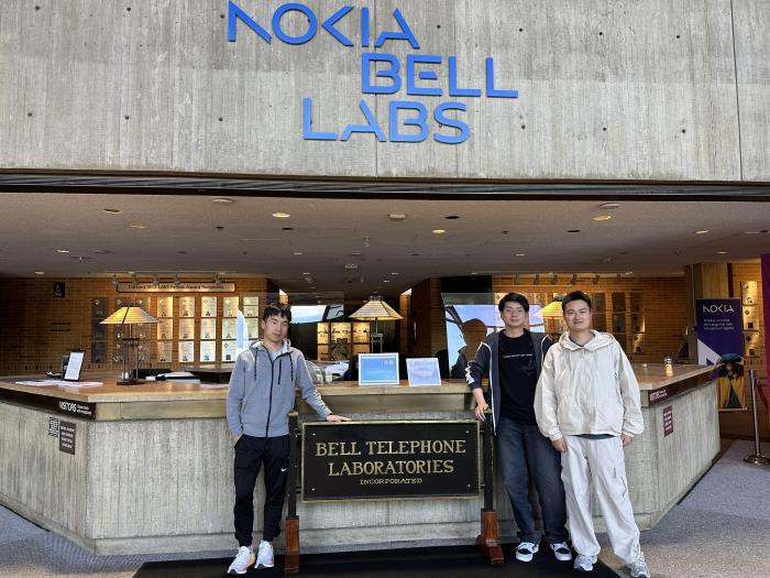 Zeyu Fang pictured with fellow interns at Nokia Bell Labs