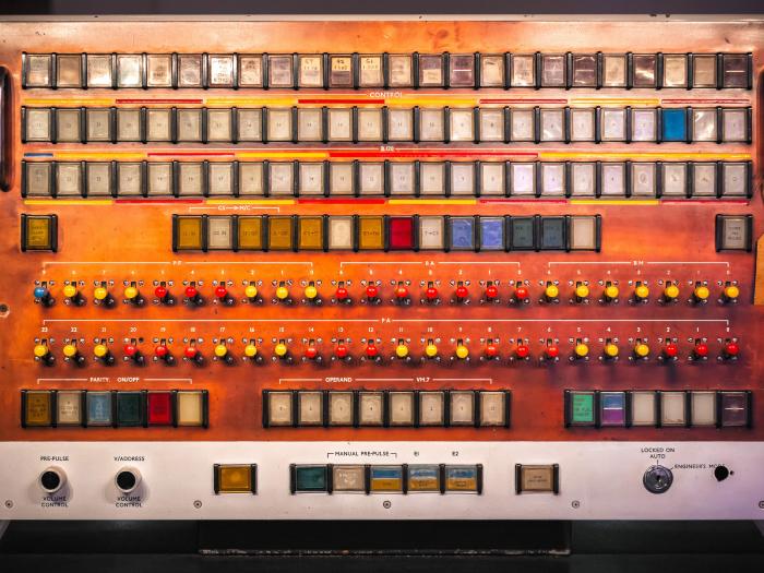 Close-up of Britain's first supercomputer of the early 1960s, the Atlas computer