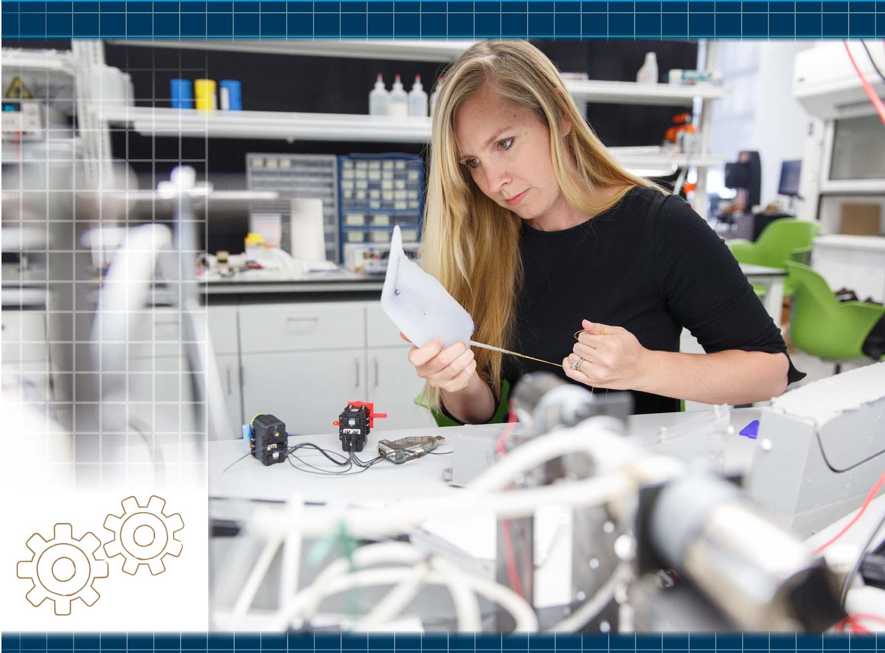 Professor leftwich working in lab